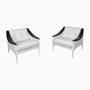 Set of Leather Dezza Armchairs by Gio Ponti for Frau