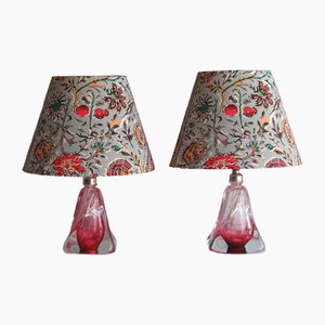 Vintage Belgian Table Lamps by Val Saint Lambert, 1950s, Set of 2