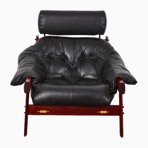 MP-41 Leather & Rosewood Armchair by Percival Lafer for Percival Lafer, Brazil, 1960s