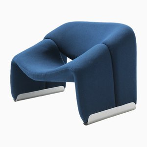 Silla F598 de tela azul de Pierre Paulin para Artifort