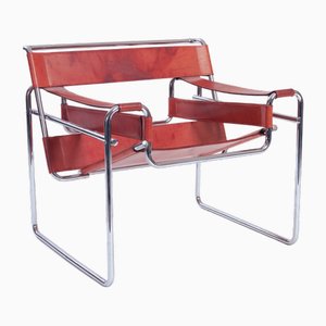 Bauhaus Cognacfarbener Modell B3 Wassily Chair, Italien