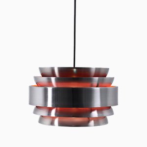 Steel Pendant Lamp attributed to Lakro, 1970s