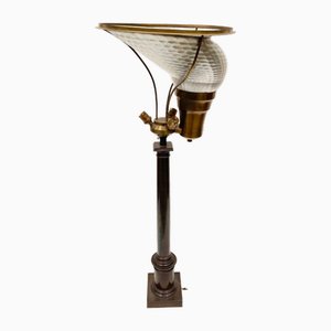 Lámpara de pie Art Déco de latón y metal de Maison Malabert, años 30