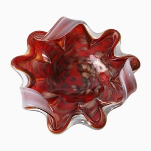 Murano Red Aventurine Glass Bowl from Fratelli Toso, 1960s