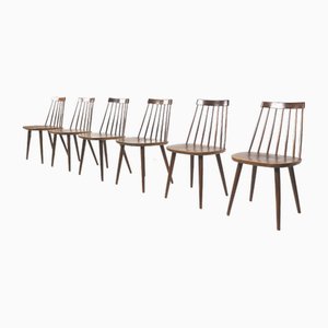 Model SH42 Spindle Back Chairs by Cees Braakman for Pastoe, 1960s, Set of 6
