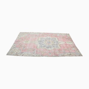 Red Distressed Oushak Wool Rug