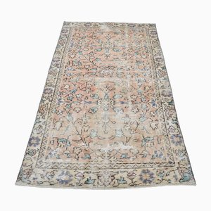 Small Floral Design Pale Oushak Rug