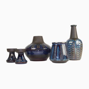 Mid-Century Danish Modern Stoneware Vases from Søholm, 1960s, Set of 5