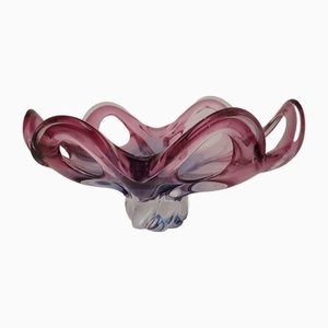 Pink & Lavender Coloured Murano Glass Bowl, 1950s