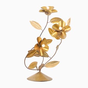 Vintage Blumen Lampe aus Kupfer
