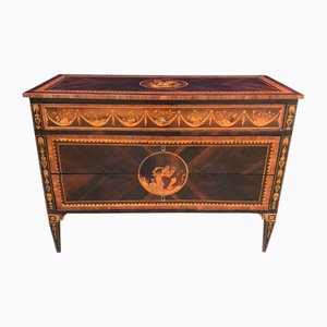 18th Century Italian Louis XVI Marquetry Chest Of Drawers