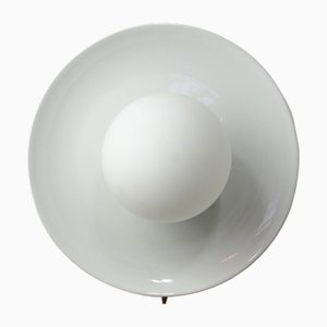Lámpara de pared vintage de cerámica blanca