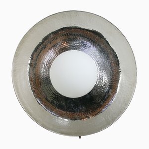 Lampada da parete Eye vintage in metallo cromato, anni '70