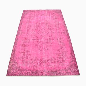 Pink Oushak Living Room Overdyed Rug