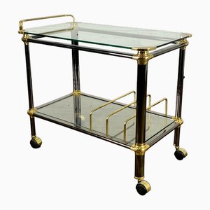 French Messing & Chrome Bar Cart Trolley