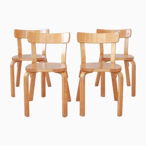 Modell 69 Stühle von Alvar Aalto für Artek, Finnland, 1940er, 4er Set