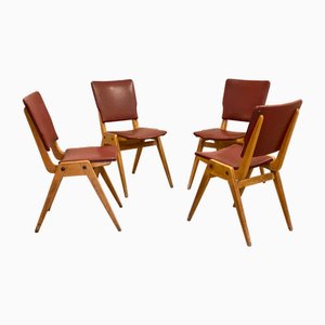 Mid-Century Beech Dining Chairs, 1960s, Set of 4