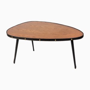 Table Basse en Cuir par Jacques Adnet, 1950s