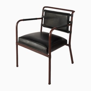 Fauteuil en Cuir par Jacques Adnet, 1950s