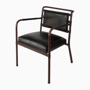 Leather Armchair by Jacques Adnet, 1950s
