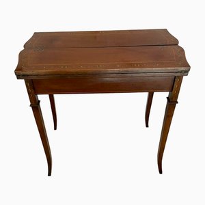 Table à Cartes Édouardienne Antique en Acajou Peinte à la Main, 1900s