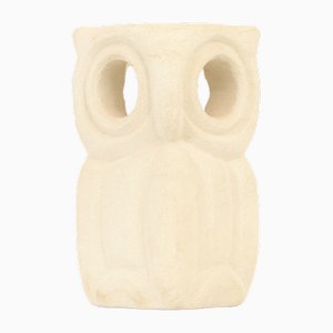 Large French Limestone Owl Table Lamp by Albert Tormos, 1960s