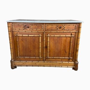 Pine Buffet with Marble Top, Early 20th Century