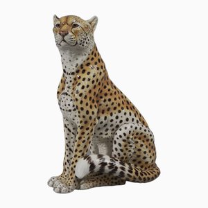 Italienische Leopard Figur aus Keramik, 1960er