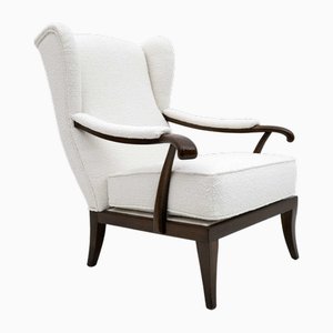 Fauteuil Mid-Century Moderne en Noyer et Bouclé par Paolo Buffa, Italie, 1950s