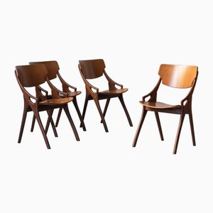 Teak Dining Chairs by Arne Hovmand-Olsen, Denmark, 1960s, Set of 4