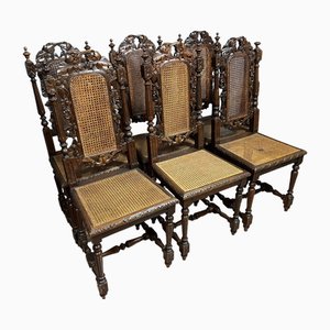 Renaissance Esszimmerstühle aus Eiche, 1850er, 6er Set