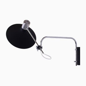 Black Metal Paperclip Elbow Wall Lamp by Anvia, 1950s