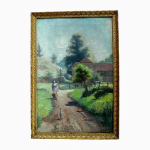 French Artist, Impressionist Landscape, 1890s, Oil on Canvas, Framed