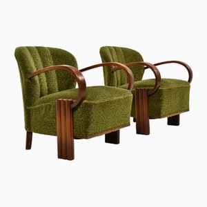 Art Deco Dutch Lounge Chairs, 1920s, Set of 2