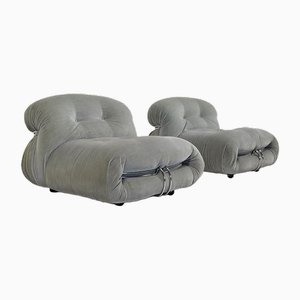 Sillones Soriana italianos de Afra and Tobia Scarpa para Cassina, años 70. Juego de 2