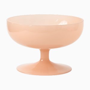 French Opaline Glass Pedestal Bowl, 1950s