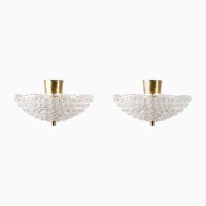 Ceiling Lights attributed to Carl Fagerlund for Orrefors, 1970s, Set of 2