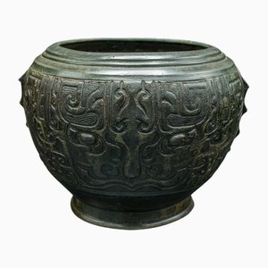 Pot Jardinière Victorien Antique en Bronze, Japon