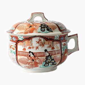 Antique Japanese Kutani Porcelain Chamber Pot, 1890s