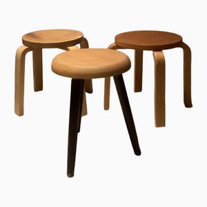 Vintage Stools in Style of Aalto Perriand, Set of 3