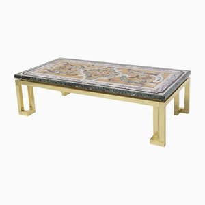 Vintage Brass and Marble Coffee Table, 1950s