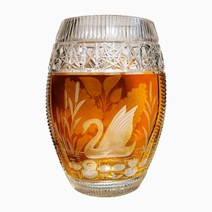 Französische Vase aus Kristallglas, 1948