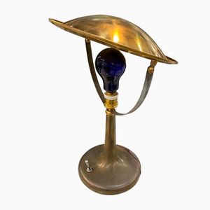 Lampada da tavolo Mid-Century moderna regolabile in ottone di Zerowatt, Italia, anni '50