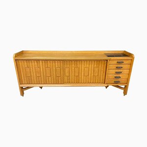 Sideboard in Oak and Ceramic by Guillerme & Chambron for Votre Maison, 1960s