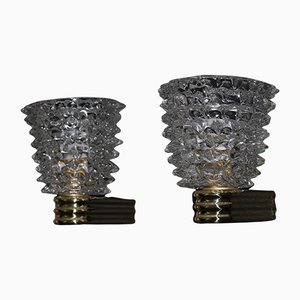 Rostrato Crystal Sconces in Murano Glass in the style of Barovier and Toso, 2000, Set of 2