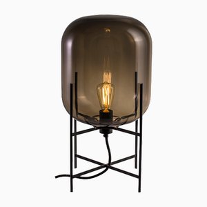 Small Oda Table Lamp in Smoky Grey and Black by Sebastian Herkner for Pulpo
