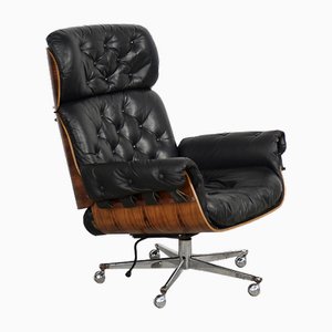 Mid-Century Modern Swiss Lounge Chair in Leather and Bentwood by Martin Stoll for Stoll Giroflex, 1960s