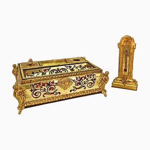 Antique Boulle Marquetry Box, Set of 2