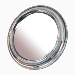 Space Age Round Chromed Steel Mirror