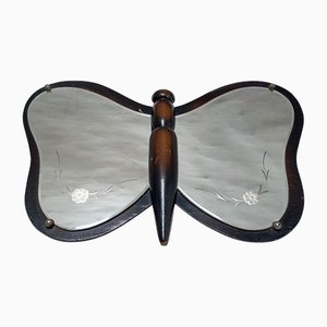 Vintage Spiegel mit Schmetterlingen aus Sperrholz